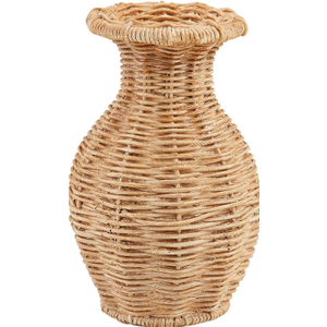 Mud Pie Flared Resin Basket Weave Vase; 6" x 4 1/2" Dia 