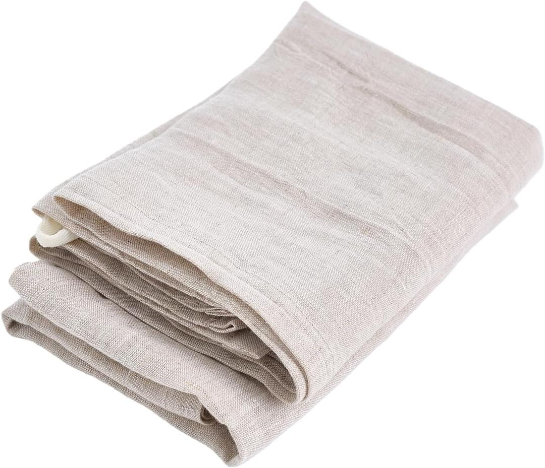 100% Linen Hand Kitchen Towels 13x29 Inches 2-Pack with Hanging Loop-Thin Reusable Soft Lightweight Dish Tea Towels for Bathroom, Drying Dishes, Cleaning, Baking & Decorative Use (Natural)