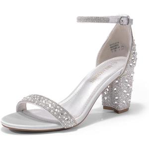 DREAM PAIRS Women's Chunk Low Heel Pump Sandals (8.5)