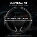 West Llama Truck Steering Wheel Cover for Ford F-150 F-250 F-350 Expedition Ram 1500 2500 3500 Tacoma Tundra, Anti-Slip Grip, 15.5-16 Inch Large Car Steering Wheel Cover (Large Size-Black)