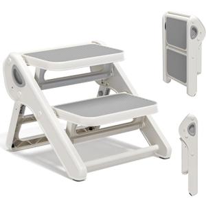 MoreFeel Foldable Toddler Step Stool for Bathroom Sink - 2-Step Kids Stool for Potty Training, Kitchen Counter & Bedroom, Sturdy Non-Slip Child Safety Stool Helper