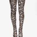 NEWBELLA Women's Over Knee High Boots - Leopard Print Stiletto Heels Pointed Toe Side Zipper for Fall Winter 8