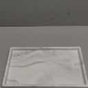 White Marble Bathroom Counter Tray - Ceramic Perfume Organizer and Jewelry Dish for Vanity Dresser (11" x 6.3" x 1")