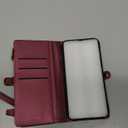 Antsturdy Compatible with iPhone 12 Wallet Case,RFID Blocking PU Leather Phone Case Women Men Kickstand Flip Cover Wrist Strap Zipper Credit Card Holder Slots,for Apple 12 Pro 6.1", Burgundy