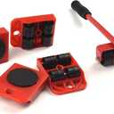 5 Packs Furniture Lifter Tool Set - Heavy Furniture Movers Sliders with 4 Wheels for Easy and Safe Moving, 360 Degree Rotatable Pads, Suitable for Sofas and Refrigerators, Up to 200kg/440 lb