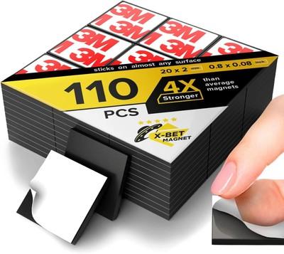 Hyper-Sticky Magnets with Adhesive Backing - Strong Magnetic Squares for Whiteboard, Fridge, Crafts -Easy to Cut Stickers for Planning and Organization 40 PACK