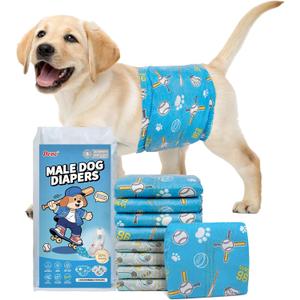 Dono Dog Diapers Male 20ct, Widened Disposable Male Dog Wraps, Super Absorbent Doggie Belly Bands with Wetness Indicator, Leak-Proof Puppy Pampers for Incontinence Excitable Urination, Small (Small (12-19inch))