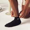 adidas Men's Athletic Cushioned Quarter Ankle Socks (6 Pairs) Durable & Comfortable, Black/ Aluminum 2, XL