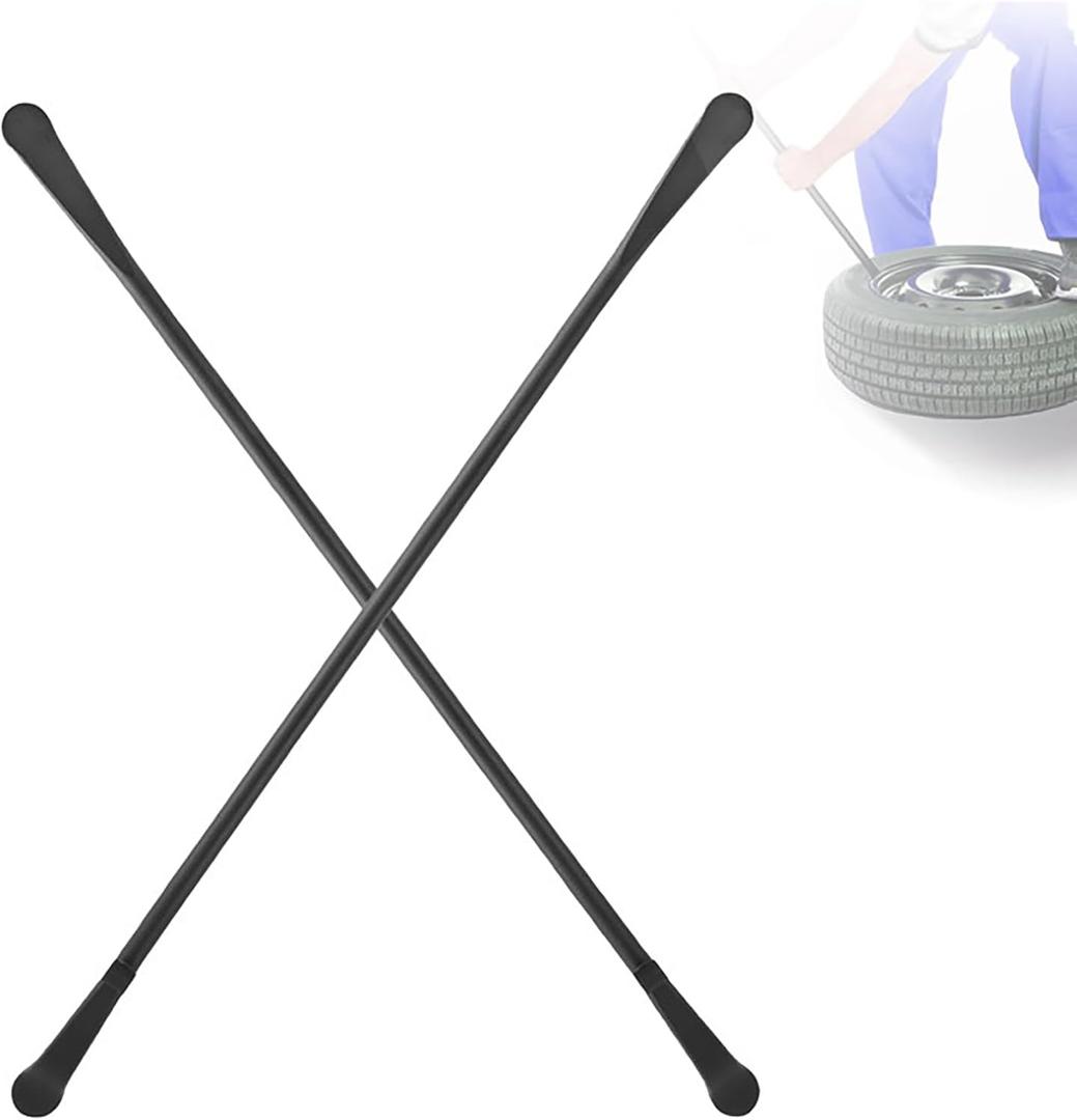 2 PCS 34645 Tire Mount and Demount Iron with Tire Repair Tools Kit, Tire Changing Removal Tool for Cars/Trucks/Taxi/Tractor/Bus, Tire Replace Bar | 38 in x 4/5 in, Black