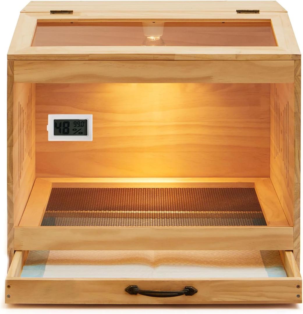 Brooder Box for Chicks, Wooden Chicken Brooder with Heat Lamp