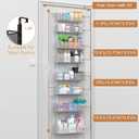 VyGrow Over The Door Organizer, 8-tier Metal Door Organizer Hanging with Adjustable Baskets, Behind The Door Storage for Bedroom Closet Bathroom Pantry Cabinet Kitchen, White
