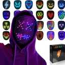MOYACA Led Mask Light up Mask with Gesture Sensing, Cool Glowing Toys Masks Great Gift for Halloween Christmas Costume Party (Black)