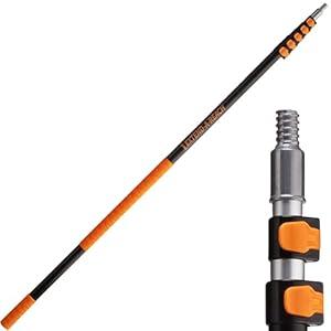 524 ft Long Telescopic Extension Pole  MultiPurpose Extendable Pole with Universal Twiston Metal Tip  Lightweight and Sturdy  Best for Painting, Dusting and Window Cleaning