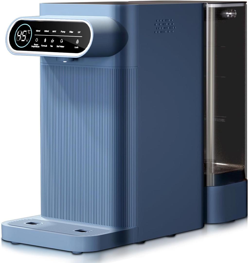 PUREPLUS Countertop Reverse Osmosis Water Filtration System, 5 Stage Countertop Water Filtration, Portable Instant Hot Water Dispenser, No Installation Required, Blue