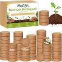 ZeeDix 100 Pack 30mm Organic Coco Coir Seed Starter Pellets, Compressed Coconut Fiber Seed Starter Soil Discs Potting Soil Mix for Indoor Outdoor Plants, Herbs Houseplants Bonsai Vegetables Flowers