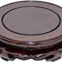 Oriental Furniture Wooden Display Stand Base Lotus Pedestal Vase Base Table Lamp Teapot Base Black Catalpa Furniture Stable Home Decoration Size5 (4.80x1.78in)