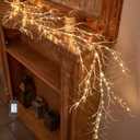 LITBLOOM Birch Garland with Lights 6FT 120 Fairy Lights Plug in, Lighted White Twig Vine Garland for Home Mantle Wall Christmas Decoration Inside Outside
