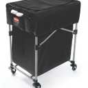 Rubbermaid Commercial Products, Cover for Rubbermaid Collapsible X-Cart 4 Bushel with Quick-Access-Lid and Multiple Built-in-Storage Pockets, Small (1889863)