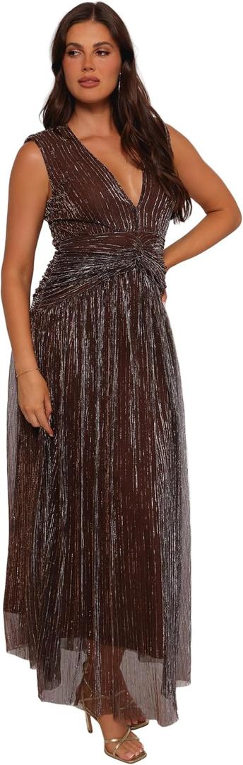 Petal & Pup Women's Cara Maxi Dress (Brown, XL)