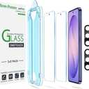 AmFilm Auto-Alignment OneTouch for Samsung Galaxy S26 Ultra 6.9" Screen Protector + Camera Lens Protector, Tempered Glass, 30 Seconds Installation, Bubble Free, Case Friendly, Anti-Scratch [2+2 Pack]