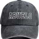 El Mejor Abuelo Del Mundo Hats for Men, Fathers Day Birthday Gifts for Dad Papa, Adjustable Cotton Embroidered World's Best Grandpa Baseball Cap (Gray)
