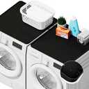 SEIRI  Washer and Dryer Covers for The Top, 26" x 26" Silicone Dryer Top Protector Mat Non-Slip Waterproof Washing Machine Cover Protector Top Load for Laundry & Kitchen (Black), 1 Pcs