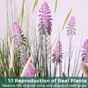 FloraFairy 4ft 2-Pack Horsetail Reed Grass with Purple Cockscomb Flower, 48in Tall Indoor Outdoor Green Onions Fake Plants in Pot, Home Office Decorative Artificial Plant & Greenery, Wedding Dcor