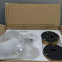 Gold Wall Sconces Set of Two 2-Light Modern Wall Light 3.93"(W)*15.4"(H) Bathroom Vanity Light Milky White Glass