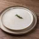 GBHOME Ceramic Dinnerware Sets for 6, 18 Pieces Stoneware Plates and Bowls Sets, Scratch Resistant Dishes, Dishwasher & Microwave Safe, Reactive Glaze-Cappuccino