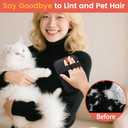 Pet Hair Removal Gloves 3 Pack  Reusable Electrostatic Pet Hair Remover Tool for Cats & Dogs, Ideal for Sofa, Clothes, Bed Sheets, Carpet, Car Seat, Multi-Surface Grooming Glove, Black, 5.1x6.7in