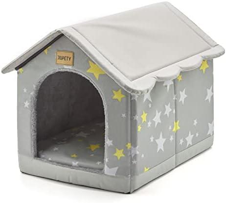 Jiupety Cozy Pet Bed House, Indoor/Outdoor Pet House, 2XL Size for Large Dog, Warm Cave Sleeping Nest Bed for Cats and Dogs, Gray