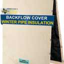Backflow Preventer Cover Insulated (5F) - 18" W x 34" H Sprinkler Covers for Outside for 2-Way Opening Pipes - Backflow Insulation Cover with Thicker 7 Layers Fabric - Backflow Cover