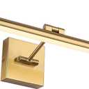 LED Picture Light Fixtures 24.4 Inches, Full Metal Artwork Wall Lamp with Single Swing Arm, 14W (70W Eqv.), Hardwired Connection, Non-Dimmable, 3000K Warm White, CRI80+, Golden-Like Brass Finish (Non-Dimmable 24.4" Long)