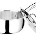 Duxtop Whole-Clad Tri-Ply Stainless Steel Saucepan with Lid, 1.6 Quart, Kitchen Induction Cookware