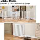Wooden Dog Gate Freestanding Foldable 6 Panel Pet Gates Extra Wide Dog Gates for Indoor Doorways Stairs 24in Height Support Feet Included