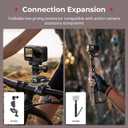 SMALLRIG Magnetic Adapter Holder Dual-Mount Support for DJI Osmo Action 6/Osmo Nano, Bidirectional Quick Release Magnetic Folding Adapter Mount with 2-Prong Mount and 1/4"-20 Threaded Hole - 5890