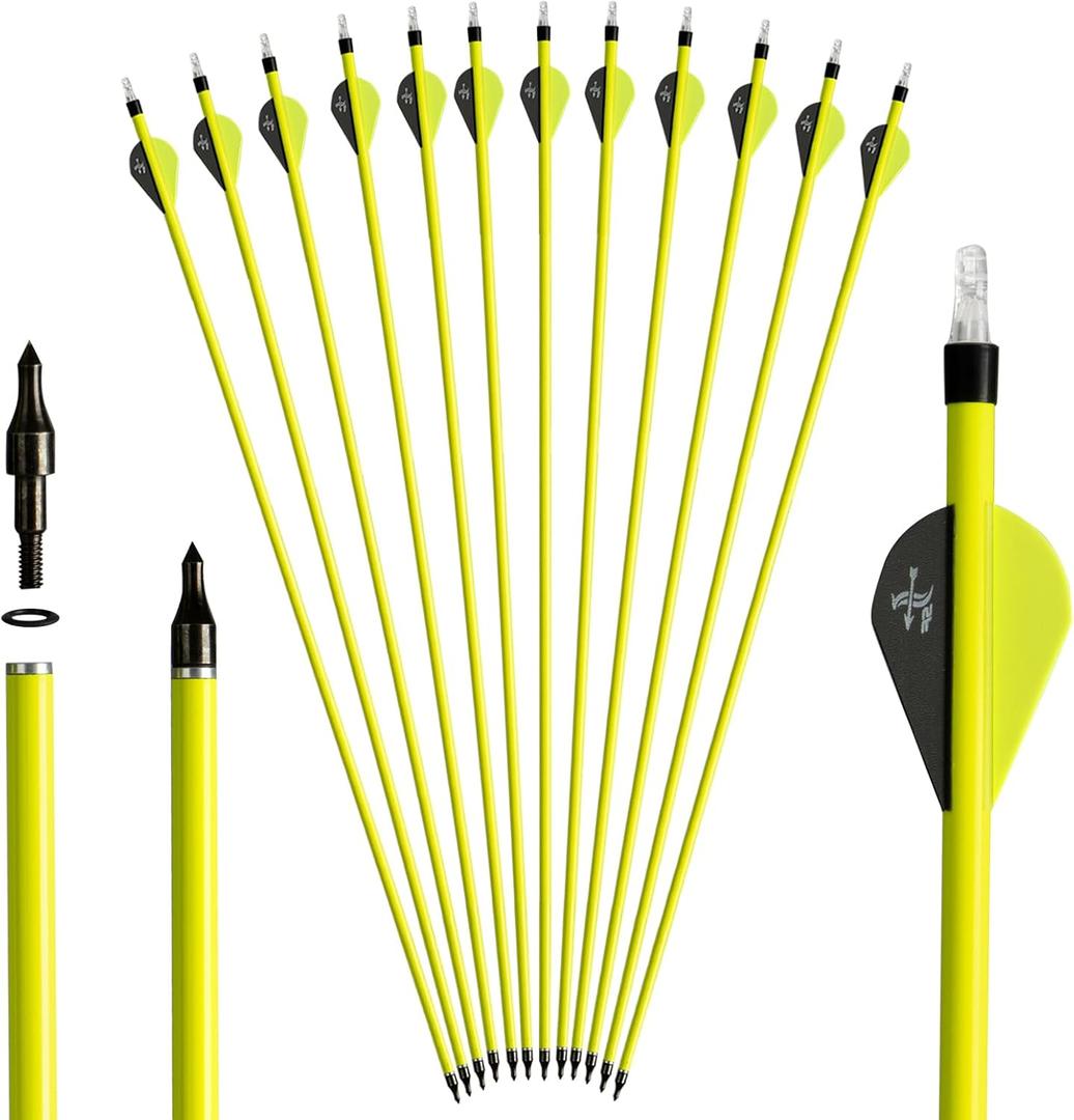S F 28 30 inch Carbon Arrow Practice Hunting Arrows Spine 500 for Compound & Recurve Bow(Pack of 12)