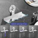 2 x Razor Holder Shower - Suction Cup Razor Hanger with 3 Hooks & Shaving Cream Shelf, Suction Cup Shaver Holder for Towels, Sponges(Silver)