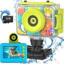 Kids Digital Camera Waterproof,CHAKEYAKE 1080P Video Kids Underwater Selfie Camera,Children Sports Camera for Birthday Gifts Toys for Boys Age 3-12 (Blue)