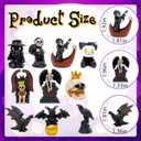 2 x 11Pcs Halloween Mini Figurines Set Miniature Skull Heads Dragon Ghost Crow Resin Decoration for Horror Village Collections Holiday Ornaments Micro Landscape Halloween Fairy Garden Decor