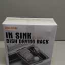 Expandable Dish Drying Rack in Sink,Stainless Steel Over The Sink Dish Drainer Drying Rack for Kitchen Counter, with Utensil Holder, Silver