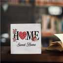 HTBIG Wooden Box Sign Home Sweet Home Farmhouse Homes Decorations Sign Desk Decor for House Bedroom Living Room Kitchen Tabletop Shelf Table, House Warming Gifts 5 x 5 Inches