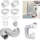90 Degree Dryer Vent Connector Kit with Dryer Hose, Space Saving Dryer Vent Elbow for 4 Inch Tubes, Clothes Dryer Vent Connector Elbow Kit, for Tight Space