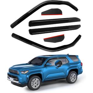 4 PCS in Channel Rain Guards Fit for Toyota 4Runner 2016 2017 2018 2019 2020 2021 2022 2023 2024, Durable Side Wind Deflectors, Smoke Vent Window Visors Shades Shield, Exterior Car Accessories