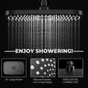 Wide Rain Shower Head With 5 Modes Handheld Showerheads, High Pressure Showerhead Combo with Extension Arm for Bathroom Accessories, Adjustable Shower Head with Anti-Clog Nozzles (Black)