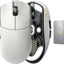 Lamzu Maya X Wireless Gaming Mouse, Ultra Lightweight 47g, Optical Switch, Maximum 30000 DPI, Symmetrical, MCU Nordic 52840, Dust-Proof Encoder, PAW3950 Sensor(Larger Maya) (Grey)