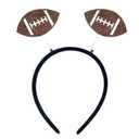 2 x AIUPUOC Football Headband for Women Cute Football Design Headband Head Boppers Sports Hair Accessories for Football Mom Fans Game Day Cheer Hairband Non Slip 1Pcs (Brown B, Average)