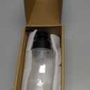 Foaming Soap Dispenser Set, 12 Oz Glass Hand Soap Dispenser with 304 Rust Proof Stainless Steel Pump, Waterproof Labels, for Bathroom Decor Kitchen College Dorm, Clear Silver Pump