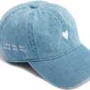 Atticus Poetry Hat, Embroidered Brushed Cotton Womens Baseball Hat Unisex Fit, Adjustable One Size (Blue)