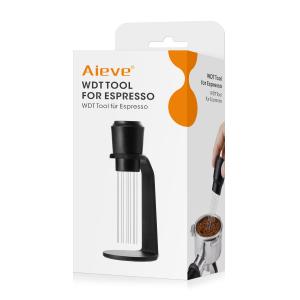 Aieve WDT Tool Espresso, Distribution Tool Espresso Accessories, 10 Needle Coffee Stirrer with Stand for Barista (Ease of Use in 2 Ways Installtion)